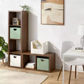 13-Inch 2-Cube Walnut Wood Decorative Organizer
