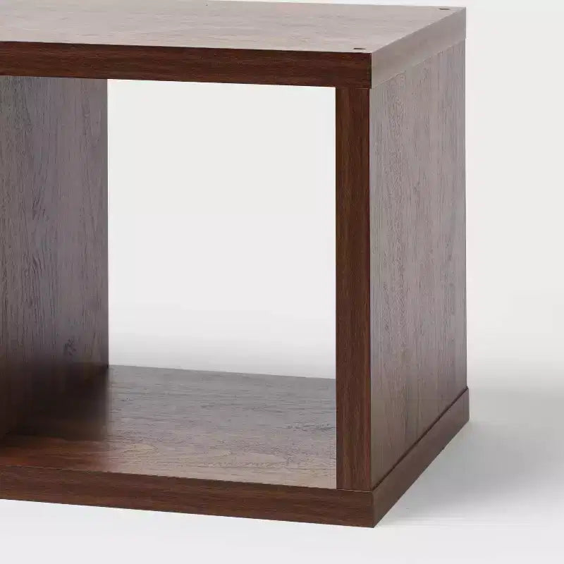 13-Inch 2-Cube Walnut Wood Decorative Organizer