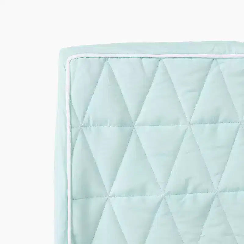 Portable Toddler Cot with Quilted Waterproof Sheet – Metal Frame, Light Green