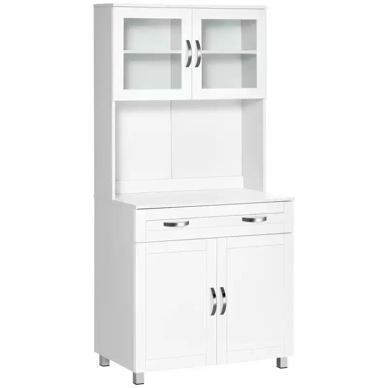 HOMCOM 67 Buffet with Hutch, Modern Kitchen Pantry, Freestanding Storage Cabinet with Framed Glass Doors, Shelves and Drawers