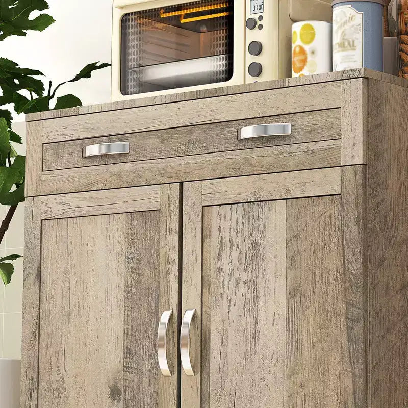 HOMCOM 67 Buffet with Hutch, Modern Kitchen Pantry, Freestanding Storage Cabinet with Framed Glass Doors, Shelves and Drawers