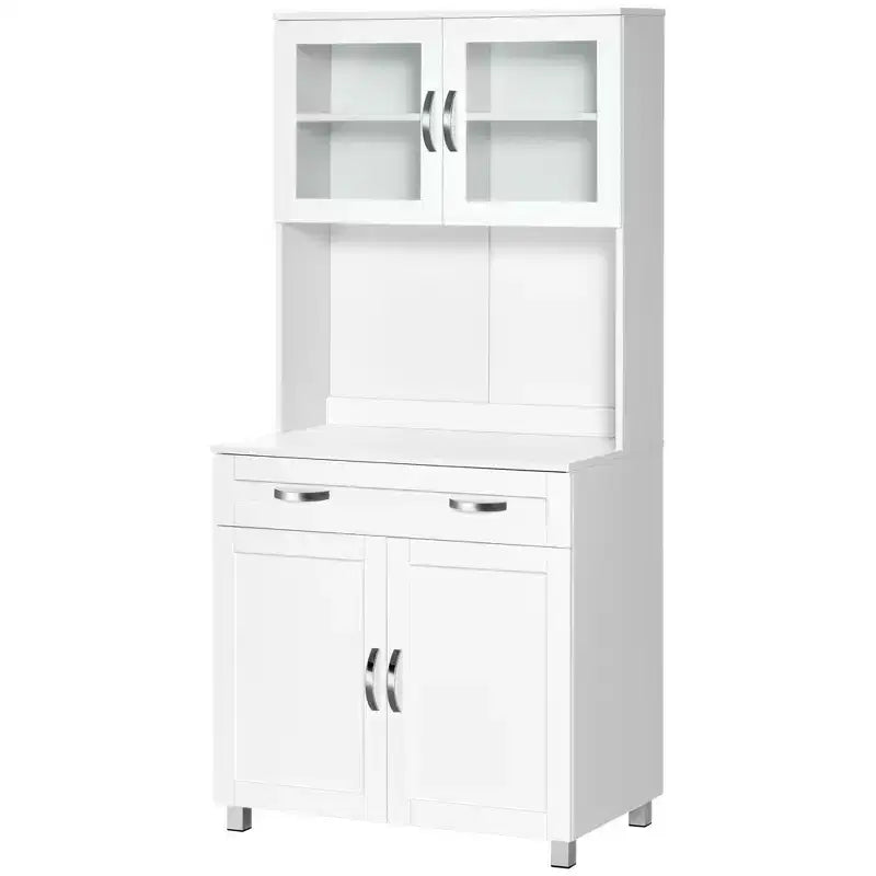 HOMCOM 67 Buffet with Hutch, Modern Kitchen Pantry, Freestanding Storage Cabinet with Framed Glass Doors, Shelves and Drawers