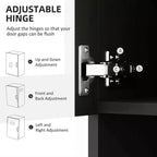 Credenza da 67" con Vetrinetta – Mobile Dispensa da Cucina Moderno Indipendente con Ante in Vetro