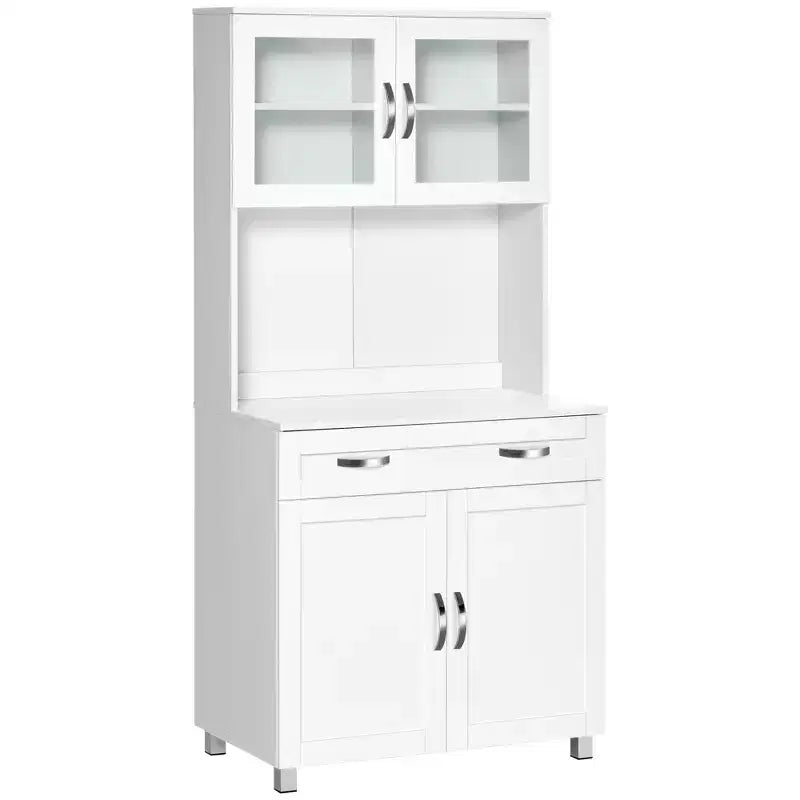 HOMCOM 67 Buffet with Hutch, Modern Kitchen Pantry, Freestanding Storage Cabinet with Framed Glass Doors, Shelves and Drawers