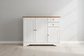Credenza/mobiletto da cucina a 3 ante in legno – Bianco e noce