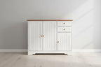 Credenza/mobiletto da cucina a 3 ante in legno – Bianco e noce