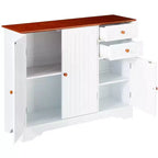 Credenza/mobiletto da cucina a 3 ante in legno – Bianco e noce