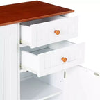 Credenza/mobiletto da cucina a 3 ante in legno – Bianco e noce