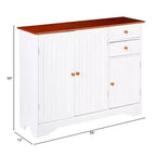 Credenza/mobiletto da cucina a 3 ante in legno – Bianco e noce