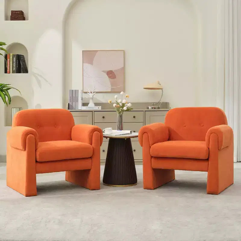 Hyleory 33.07'' Downy Fluffy Cloud Upholstered Accent Chair,Armchair for Bedroom Reception Area Reading Room Living Room(set of 2)
