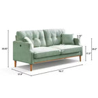 Divano a tre posti grigio chiaro in poliestere da 81 cm L x 178 cm H con tessuto impermeabile e porta di ricarica USB
