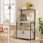 Scaffale Porta Forno a Microonde Regolabile in Altezza con Ante, Ganci e Ruote