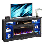 Mobile TV Alto con Camino Elettrico da 36" e Luci LED RGB per TV Fino a 80"