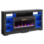 Mobile TV Alto con Camino Elettrico da 36" e Luci LED RGB per TV Fino a 80"