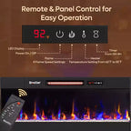 Mobile TV Alto con Camino Elettrico da 36" e Luci LED RGB per TV Fino a 80"