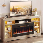 Mobile TV Alto con Camino Elettrico da 36" e Luci LED RGB per TV Fino a 80"