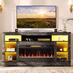 Mobile TV Alto con Camino Elettrico da 36" e Luci LED RGB per TV Fino a 80"