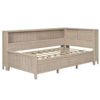 Daybed in Legno per Materasso Singolo con Mensole e 3 Cassetti