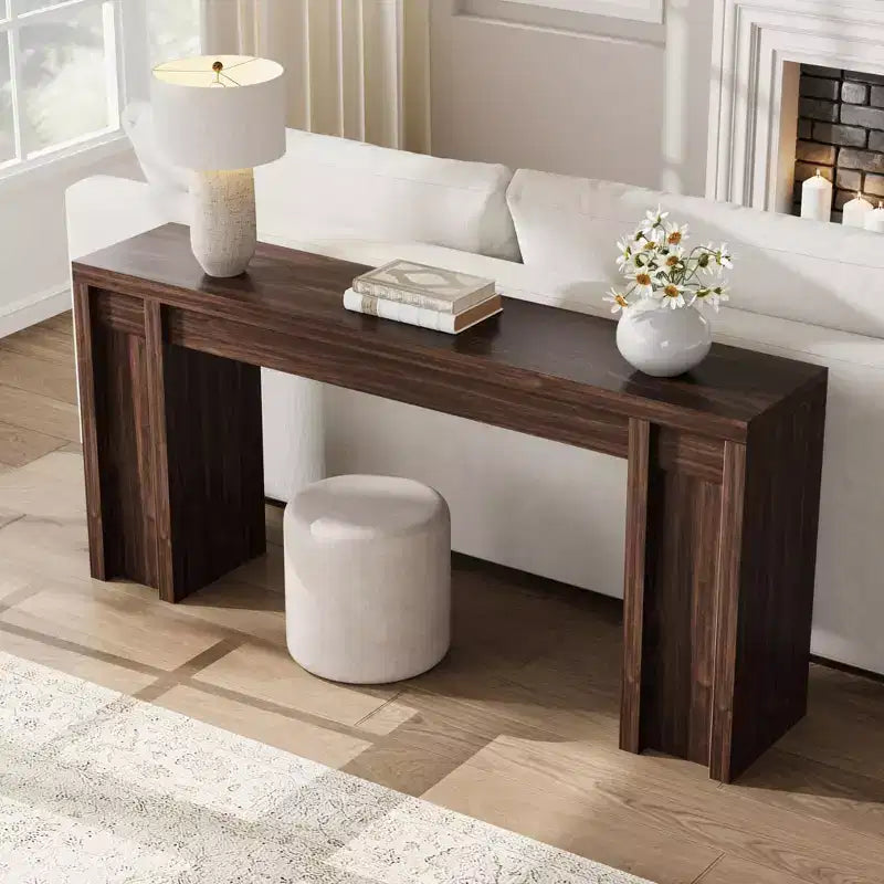 70.8 Modern Console Table,Thick Wood Design Hall & Sofa Table for Entryway, Living Room Behind Couch