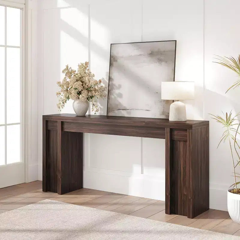 70.8 Modern Console Table,Thick Wood Design Hall & Sofa Table for Entryway, Living Room Behind Couch