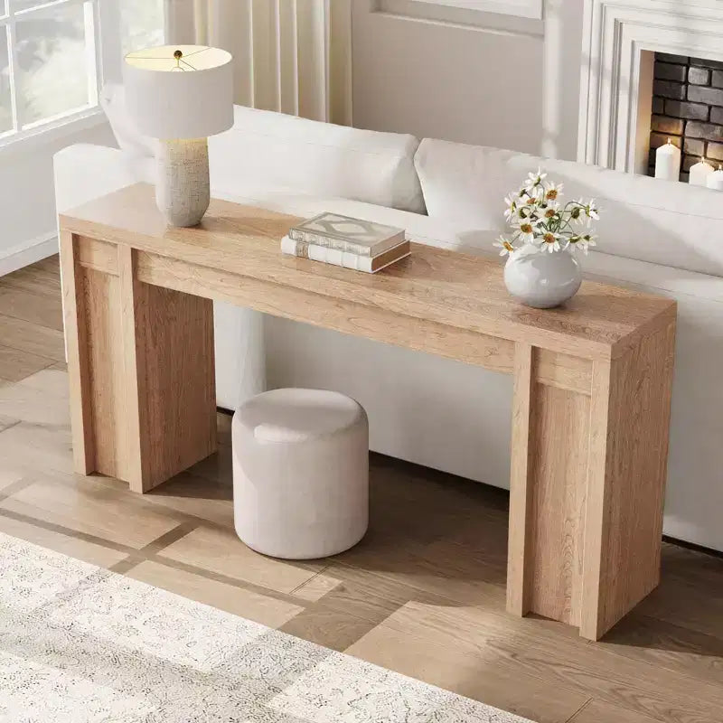 70.8 Modern Console Table,Thick Wood Design Hall & Sofa Table for Entryway, Living Room Behind Couch