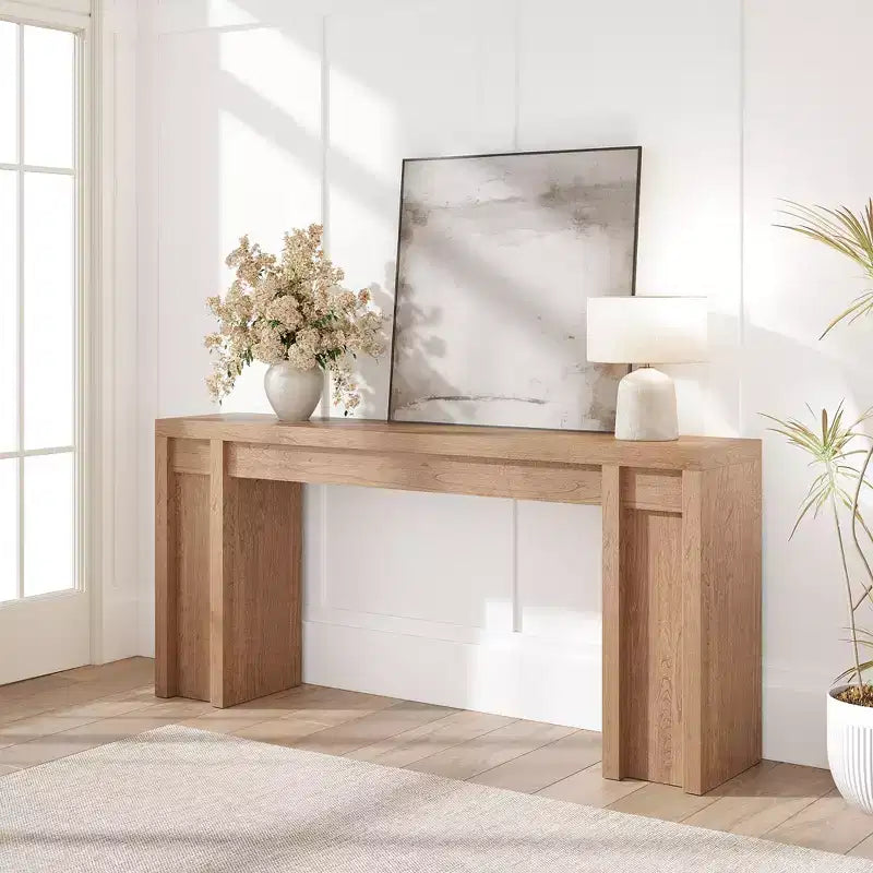 70.8 Modern Console Table,Thick Wood Design Hall & Sofa Table for Entryway, Living Room Behind Couch