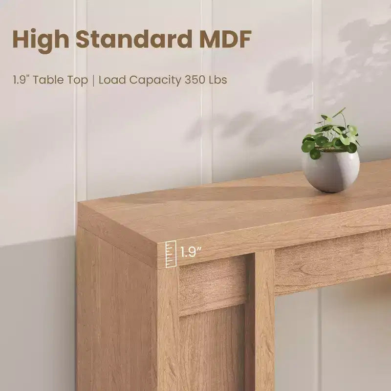 70.8 Modern Console Table,Thick Wood Design Hall & Sofa Table for Entryway, Living Room Behind Couch