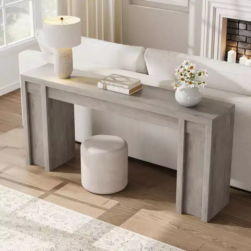 70.8 Modern Console Table,Thick Wood Design Hall & Sofa Table for Entryway, Living Room Behind Couch