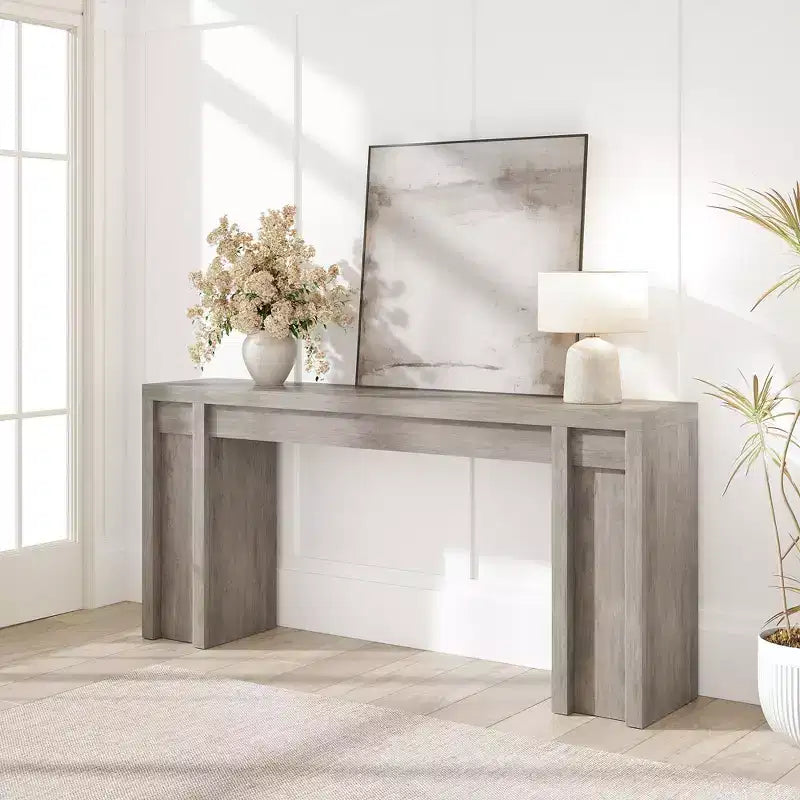 70.8 Modern Console Table,Thick Wood Design Hall & Sofa Table for Entryway, Living Room Behind Couch