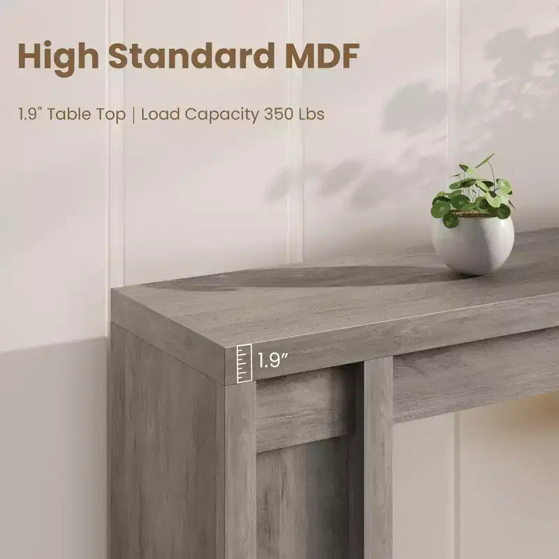 70.8 Modern Console Table,Thick Wood Design Hall & Sofa Table for Entryway, Living Room Behind Couch