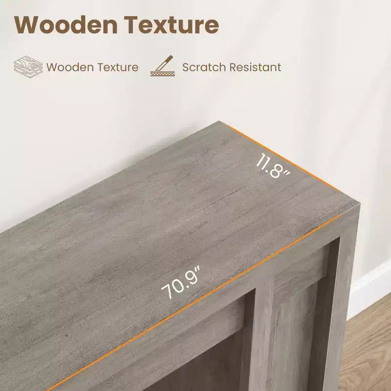 70.8 Modern Console Table,Thick Wood Design Hall & Sofa Table for Entryway, Living Room Behind Couch