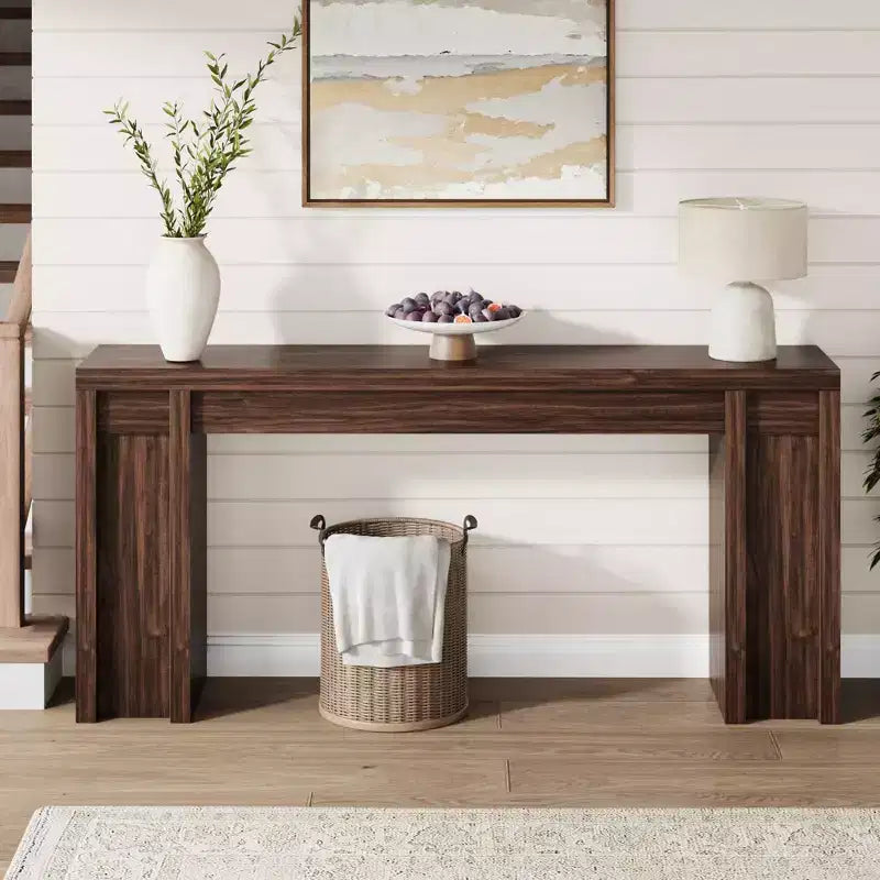 70.8 Modern Console Table,Thick Wood Design Hall & Sofa Table for Entryway, Living Room Behind Couch