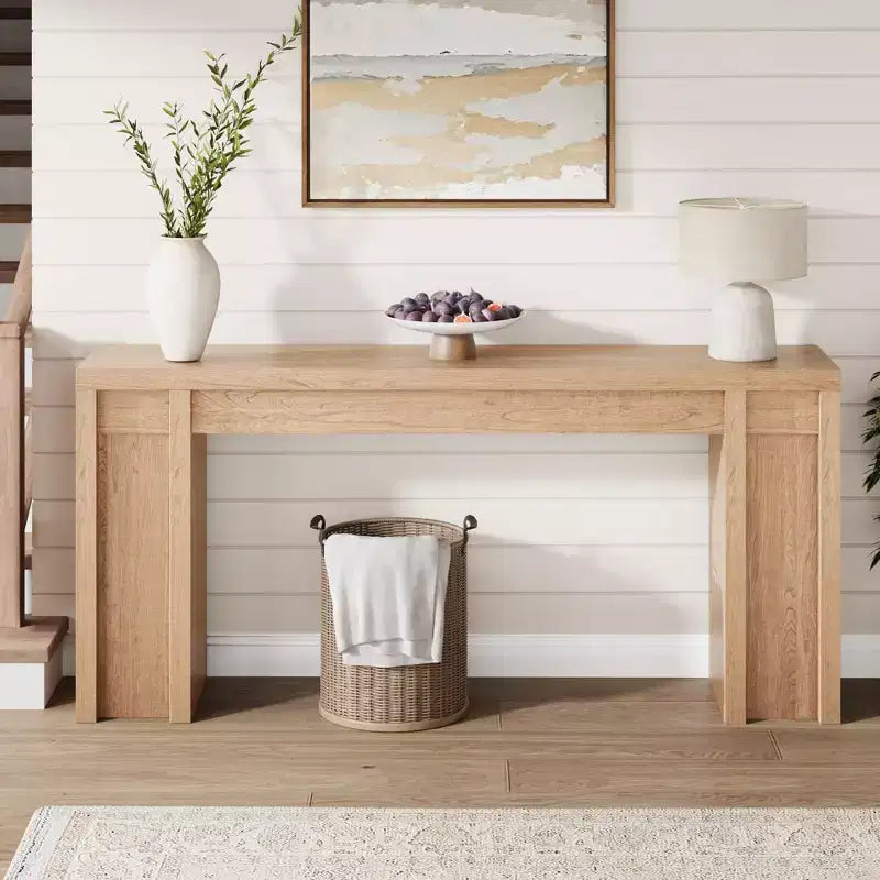 70.8 Modern Console Table,Thick Wood Design Hall & Sofa Table for Entryway, Living Room Behind Couch