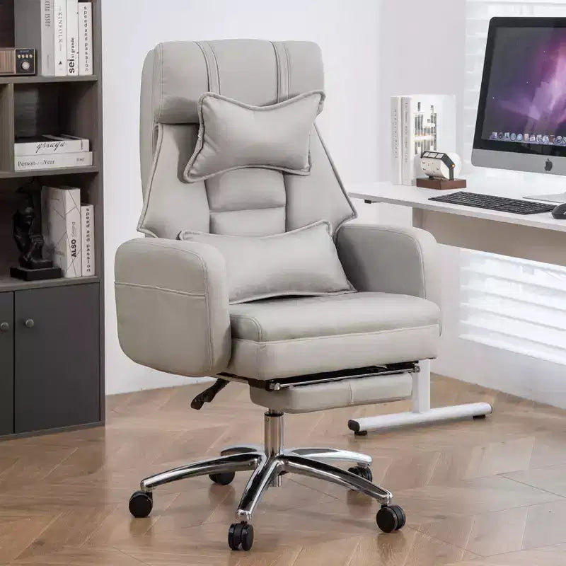 360° Swivel Ergonomic Recliner Office Chair with Footrest, Headrest & Lumbar Pillow