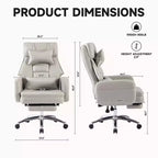 Sedia da ufficio ergonomica girevole a 360° con poggiapiedi, poggiatesta e cuscino lombare