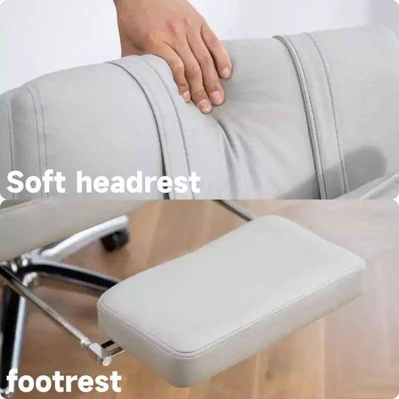 360° Swivel Ergonomic Recliner Office Chair with Footrest, Headrest & Lumbar Pillow