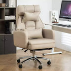 Sedia da ufficio ergonomica girevole a 360° con poggiapiedi, poggiatesta e cuscino lombare