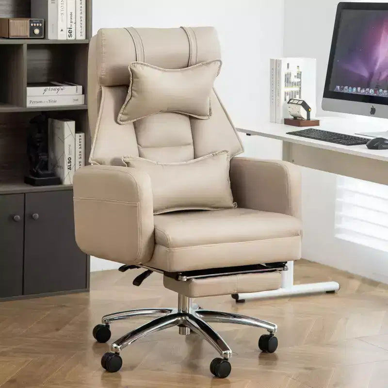 360° Swivel Ergonomic Recliner Office Chair with Footrest, Headrest & Lumbar Pillow