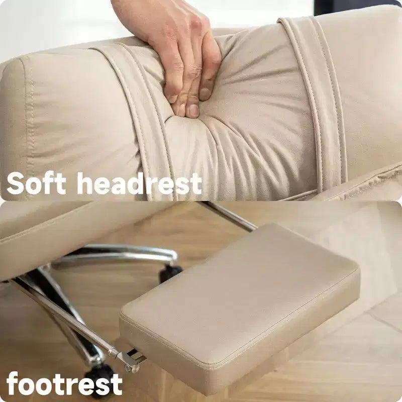 360° Swivel Ergonomic Recliner Office Chair with Footrest, Headrest & Lumbar Pillow