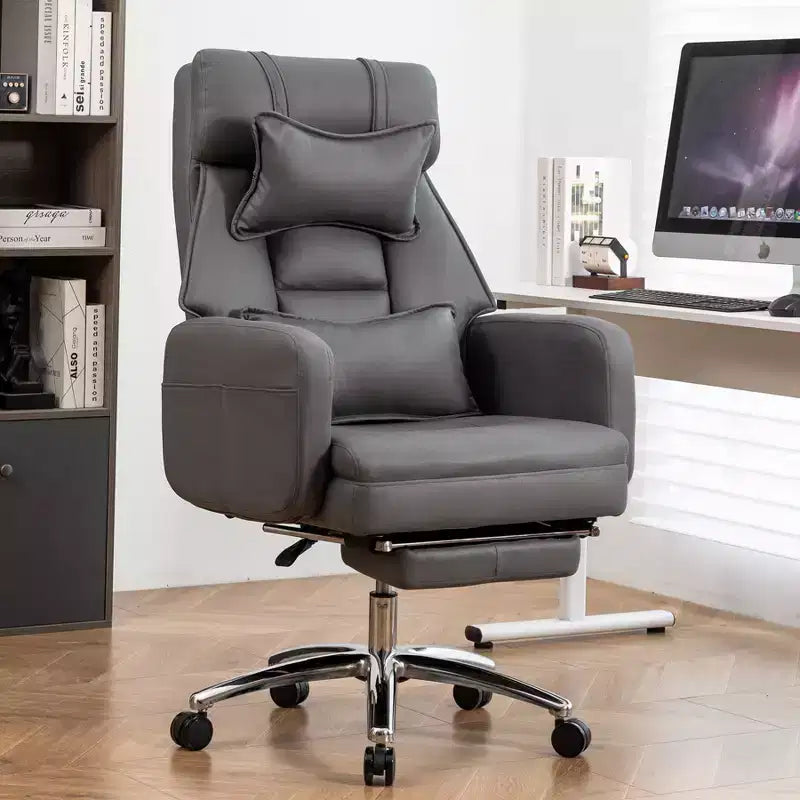 360° Swivel Ergonomic Recliner Office Chair with Footrest, Headrest & Lumbar Pillow