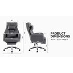 Sedia da ufficio ergonomica girevole a 360° con poggiapiedi, poggiatesta e cuscino lombare