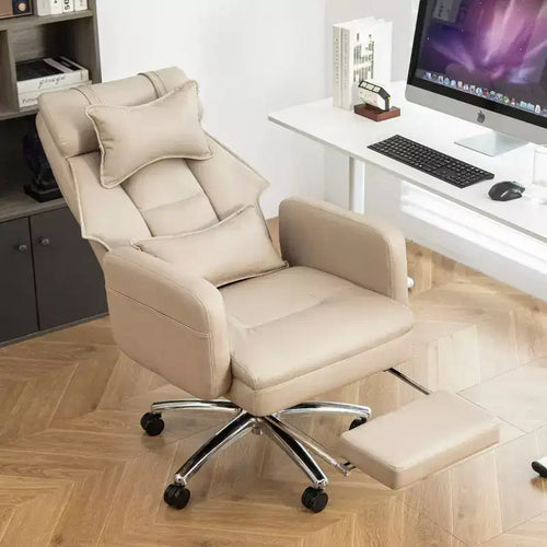 TUYOHW 360 Swivel Ergonomics Office Chair with Footrest,Head&Lumbar Pillow,Recliner Computer Chair with Adjustable Height,Luxury Boss Chair