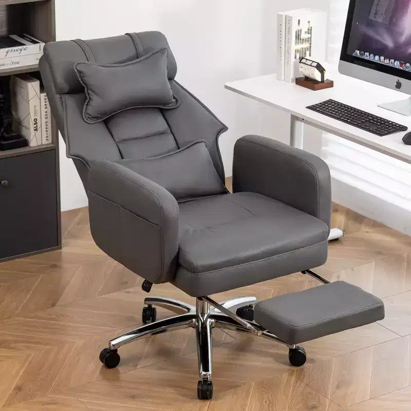 360° Swivel Ergonomic Recliner Office Chair with Footrest, Headrest & Lumbar Pillow