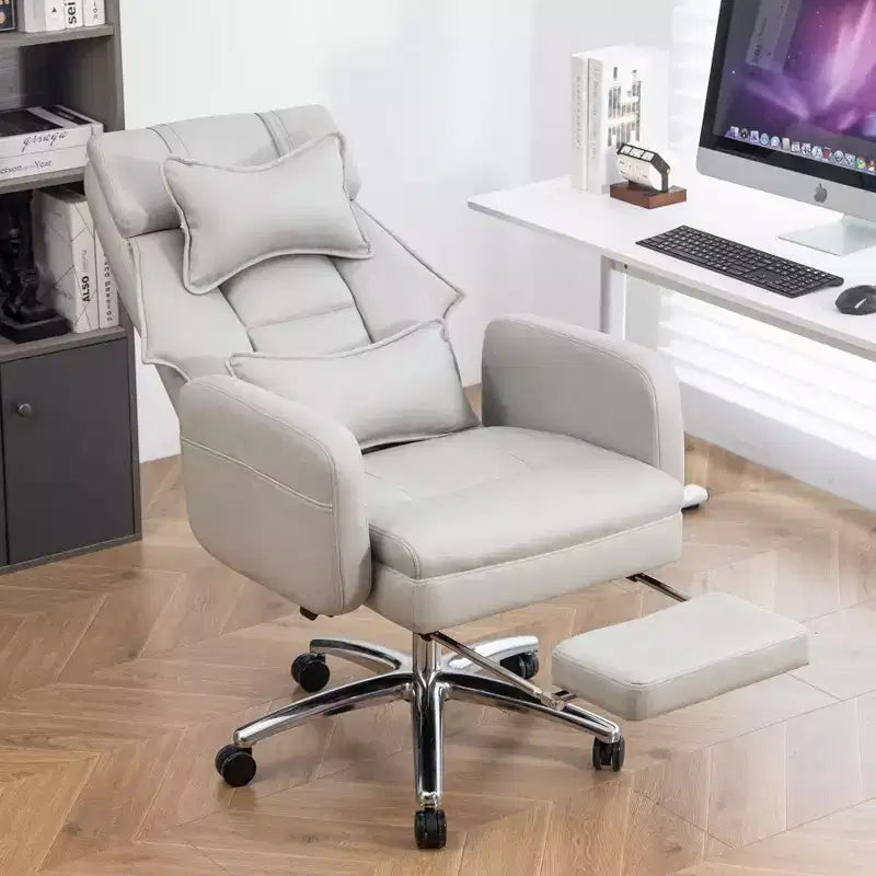 360° Swivel Ergonomic Recliner Office Chair with Footrest, Headrest & Lumbar Pillow