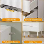 Comò a 4 cassetti per camera da letto, Comò moderno, Cassettiera, Armadietto contenitore, Comodino piccolo a coste per camera da letto