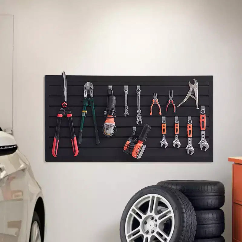 2x4 ft PVC Garage Slat Wall Panel – Black, Modular & Easy-to-Install