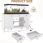 Mobiletto per Acquario da Fattoria 55-75 Galloni con Presa di Corrente e Cassetti, Mobile Resistente 1400 Libbre per Acquario/Terrario per Pesci/Tartarughe/Rettili