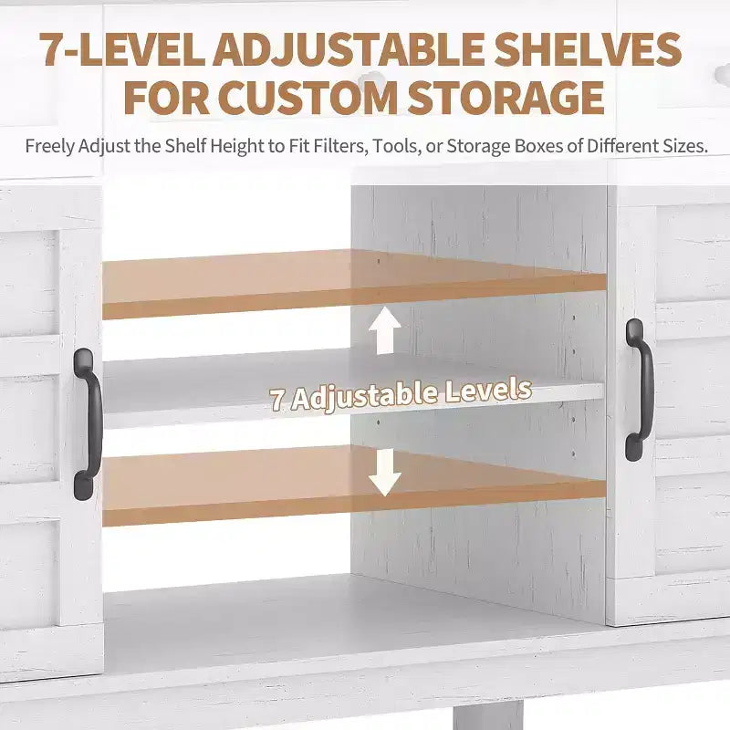 Farmhouse 55-75 Gallon Aquarium Stand with Power Outlet & Drawers, 1400LBS Heavy Duty Fish Tank Cabinet for Fish/Turtle/Reptile Terrarium