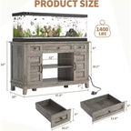 Mobiletto per Acquario da Fattoria 55-75 Galloni con Presa di Corrente e Cassetti, Mobile Resistente 1400 Libbre per Acquario/Terrario per Pesci/Tartarughe/Rettili