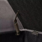 Panca contenitore in velluto trapuntato con gambe in legno massello – Grigio, pouf multiuso